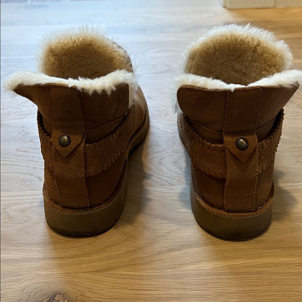 UGG Tan Shearling Ankle Boots - Picture 3 of 4